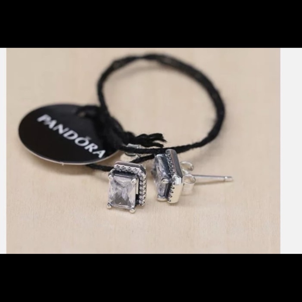 Authentic Pandora 292380c01 Rectangular Sparkling… - image 5
